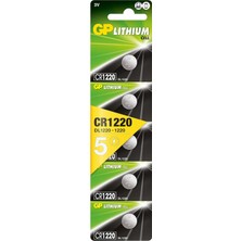 Uravas Store Gp Batteries CR1220 1220 Boy Lityum Düğme Pil, 3 Volt, 5'li Kart