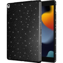 Uravas Store Apple iPad 9. 7. 8. Nesil 10.2 ile Uyumlu Kılıf Işıltılı Parlak Görünüm Koton Case A2197 A2200 A2198 A2270 A2428 A2429 A2430 Siyah