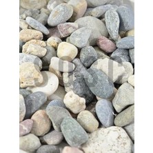 Doğal Nazilli Dere Çakıl Taşı, Tamburlanmış Dekoratif Taş, Renkli Dolamit, 2-4 Cm, 1 Kg, Saksı Dibi, Akvaryum ve Bahçe Düzenleme