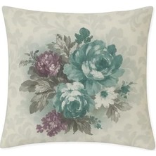 Dijital Baskı Bitki ve Yaprak Desenli Dekoratif Yastık Kılıfı 45X45 cm – Fermuarlı, Yıkanabilir, Modern Doğal Tasarım, 4’lü Set – Iç Yastık Dahil Değildir