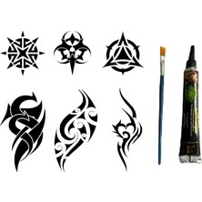 Uravas Store Tribal Kol Bacak 6 Adet Şablon ve Hint Kınası Geçici Dövme Seti