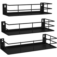 Uravas Store 3'lü Set Dekoratif Metal Duvar Rafı - Minimalist Tasarım, Dayanıklı ve Şık Raflar - 31CM/29CM/27CM