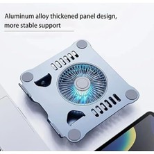 Soğutuculu Notebook ve Laptop Stand Yüksekliği Ayarlanabilir Fanlı Tutucu 10-17 Inç Notebooklar ile Uyumlu 360 Derece DÖNER%100 Tok Alüminyum Alaşımlı Katlanır CZY524 (CZY524 - Silver)