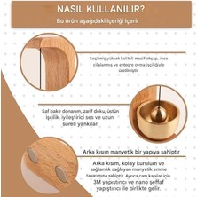 Masif Ahşap ve Pirinç Kapı Zili Rüzgar Çanı (Manyetik) | Yapıştırıcılı/cam Kapı Uyumlu | Minimal Dekoratif Kapı Çanı | Ev Ofis Dükkan Giriş Zili