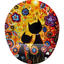 Uravas Store Gün Batımı ve Kediler Bilek Destekli Mouse Pad