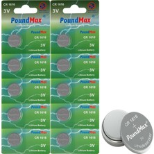 Uravas Store Poundmax 10 Adet 1616 CR1616 DL1616 3V Lityum Madeni Para Pil