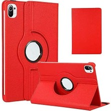 Uravas Store Xiaomi Mi Pad 5/5 Pro ile Uyumlu Kılıf 360 Dönebilen Standlı Case Kırmızı