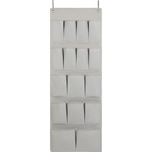 Uravas Store Ocean Home Textile 16 Gözlü Gri Balıksırtı Kapı Arkası Düzenleyici 45 x 125 cm