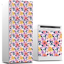 Uravas Store Buzdolabı ve Bulaşık Makinası Beyaz Eşya Sticker Kaplama Çiçekler Boyama