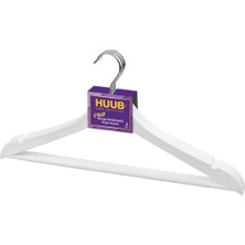 Uravas Store Ahşap Görünümlü Plastik Askı, Elbise Askısı, Gömlek Askısı, Pantolon Askısı, Tişört Askısı (12, Beyaz)