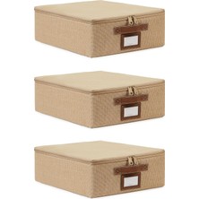 Uravas Store Ocean Home Textile 3'lü Küçük Boy Jüt Destekli Hurç Set 31 x 38 x 12 cm