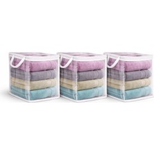 Uravas Store 3 Adet Mini Şeffaf Hurç Havlu Giysi Iç Çamaşırı Düzenleyici Saklama Çantası 25X25CM