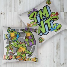 Uravas Store Taç Lisanslı Ninja Gray Karakter Baskılı Pamuk Kırlent, Çok Renkli, 40X40 cm