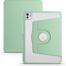 Uravas Store Zore Apple ile Uyumlu iPad Pro 11 2024 Kılıf Zore Termik Kalem Bölmeli Dönebilen Standlı Kılıf Açık Yeşil