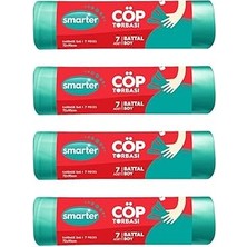 Uravas Store Smarter 4 Lü Battal Boy Çöp Torbası 72X95CM (Çöp Poşeti)