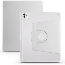 Uravas Store Zore Apple ile Uyumlu iPad Pro 13 2024 Kılıf Zore Termik Kalem Bölmeli Dönebilen Standlı Kılıf Gri