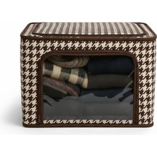 Uravas Store Deconox Tela Telli Dolap Düzenleyici Kutu (40X50X30 Cm) - Katlanabilir, Dik Duran Kumaş Hurç | Ön/üstten Açılır, Şeffaf Pencereli Organizer Gri ve Kahve Renk Seçenekli (Kahverengi)