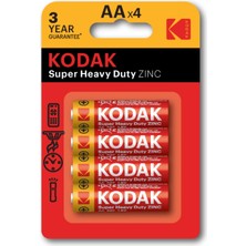 Uravas Store Kodak Kaahz-4 30951044-BLISTERLI Çinko Karbon Kalem Pil, 4 Adet