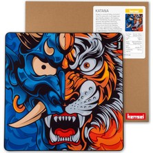 Uravas Store Kensei Katana 50X50 cm 4 mm Hybrid Gaming Oyuncu Mouse Pad Xl (Half Oni Tiger)