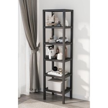 Uravas Store Mithra Life 6 Katlı Siyah Plastik Banyo Mutfak Rafı MIT1045
