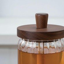 Uravas Store Amberhaus 450 ml Akasya Ahşap Kapaklı ve Kaşıklı Cam Bal Kavanozu - Vakumlu Kahvaltılık Bal, Reçel ve Pekmez Saklama Kabı - Sofralar Için Doğal Cam Sunumluk