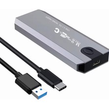 Uravas Store M.2 Nvme Usb3.1 Tip-C Gen2 10GBPS, Type-C Nvme+Ngff Adaptörü, Gri Alüminyum, Taşınabilir Katı Hal Sürücü Kasası, Laptop ve MacBook Için