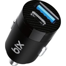 Uravas Store Bix BXAC65C 65W Pd Type-C & 18W Usb-A Girişli Çift Portlu Hızlı Şarj Özellikli Araç Içi Şarj Cihazı Siyah