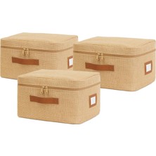 Uravas Store Ocean Home Textile 3'lü Küçük Boy Jüt Hurç Set 30 x 22 x 18 cm
