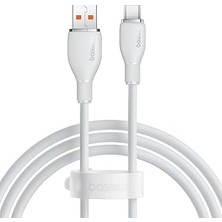 Uravas Store Baseus Pudding Hızlı Şarj Özellikli Type-C Kablo 100W, 1.2 Metre, Beyaz