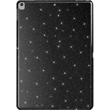 Uravas Store Constraın - iPad 10.2 2021 (9.nesil) Simli Parlak Görünümlü ile Uyumlu Tablet Koton Kılıf-Siyah