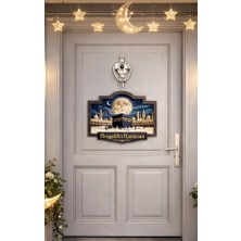 Uravas Store 28-23 cm Hoş Geldin Ramazan Dekorlu Ahşap Kapı Süsü, Ramazan Süsleri, Ramazan Tavan Süsü