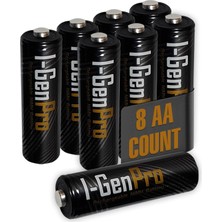 Uravas Store I-Gen Pro P103 8 Adet Aa 2950 Mah Şarj Edilebilir Kalem Pil 1.2V Ni-Mh Şarjlı Pil