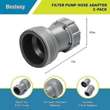 Flowclear Yer Üstü Filtre Pompası Havuz Hortumu Adaptörü, Hortum Çapı 1,5 "(38 Mm) Ölçer ve 1,25" (32 Mm) Çaplı Havuz Vanalarına Bağlanır