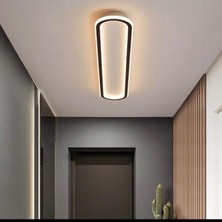 AVİZE Modern LED Tavan Avizesi | Oval Lineer Tasarım | Salon, Antre ve Koridor Için Dekoratif Aydınlatma 100CM