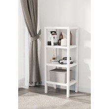 Uravas Store Mithra Life 4 Katlı Plastik Beyaz Banyo Mutfak Rafı MIT1049