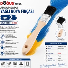 Doğuş Ahşap Saplı Yağlı Boya Fırçası No : 2 (Kod : 01 020) 1 Adet Gönderilir