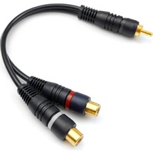 Uravas Store 1 Rca Erkek 2 Rca Dişi 25 cm Anfi Y Kablo, Siyah
