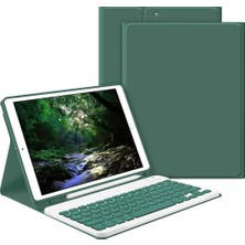 Uravas Store Samsung Galaxy Tab A9 Plus X210 ile Uyumlu Kılıf Kablosuz Klavyeli Case Mobax X113 X115 X117 Koyu Yeşil
