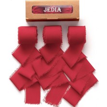 Sevgililer Günü Kurdelesi, 3 Rulo Kırmızı Şifon Kurdele, Noel Için 3,8 cm x 7yd Hediye Şerit Seti, Düğün Dekoru, Düğün Davetiyeleri, Buket Sarma, Çiçek Buketi, Gelin Buketleri, Kendin Yap El