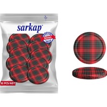 Uravas Store Sarkap Kavanoz Kapağı, 82MM, Hava Geçirmez, Sızdırmaz, Konserve Için Uygun, 10'lu Paket (Ekoseli)