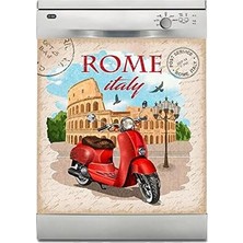 Uravas Store Bulaşık Makinesi Sticker Kaplama Beyaz Eşya Kaplama Rome Italy