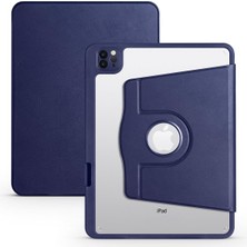 Uravas Store Zore Apple ile Uyumlu iPad Air 11 2025 M3 Kılıf Zore Termik Kalem Bölmeli Dönebilen Standlı Kılıf Lacivert
