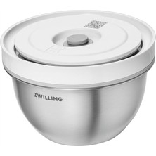 Uravas Store Zwıllıng Fresh & Save Bowls Vakumlu Saklama Kabı, S, 12 Santimetre, Paslanmaz Çelik, Metalik Gri