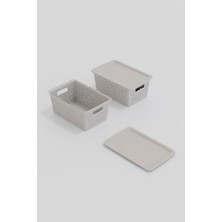Seul Çok Amaçlı Kapaklı Saklama Kutusu - Şık ve Dekoratif Dolap Içi Organizer Düzenleyici (4 L / 12 L / 20 L Boy Seçenekli) 3 Renk (Beyaz, 4 Litre)