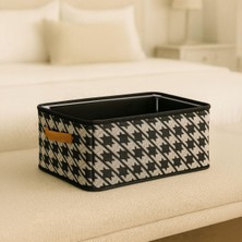 Uravas Store Deconox Raf Düzenleyici, Katlanabilir Kıyafet Organizeri, Çelik Destekli Kazayağı Desenli Kumaş Çok Amaçlı Saklama Kutusu, Dolap Içi Çekmece Düzenleyici, Gri (45X25X20CM)