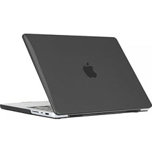 Uravas Store Apple Macbook Pro 14INÇ M3/m4/max A3112 A3185 A3401 A2918 A1992 ile Uyumlu Kılıf Kristal Ön Arka Şeffaf Kapak Siyah