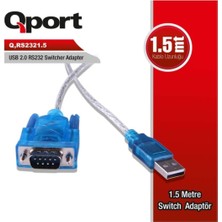 Uravas Store Qport Q RS2321.5 USB 2.0 Dan RS232 Portuna ve Parelel Porta 1 .5 Metre Çevirici Kablo