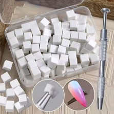 Uravas Store 100LÜ Kalemli Küp Nail Art Ombre ve Geçiş Süngeri Seti