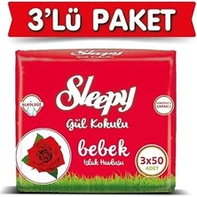 Uravas Store Sleepy Gül Kokulu Islak Bebek Havlusu 50 Yaprak x 3 Adet
