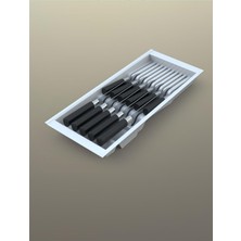 Uravas Store Tify Mutfak Çekmece Içi Beyaz Modüler Bıçaklık 20,5cm x 48CM (Boydan 4cm Kesilebilir)